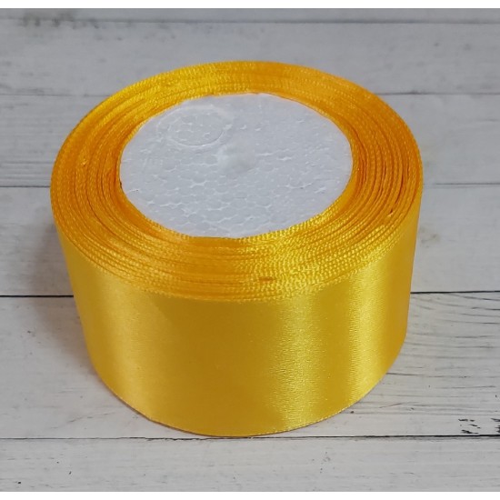 ОПТ Ленты атласные однотонные 5 см*25 ярдов (цв. желтый 132), цена за катушку